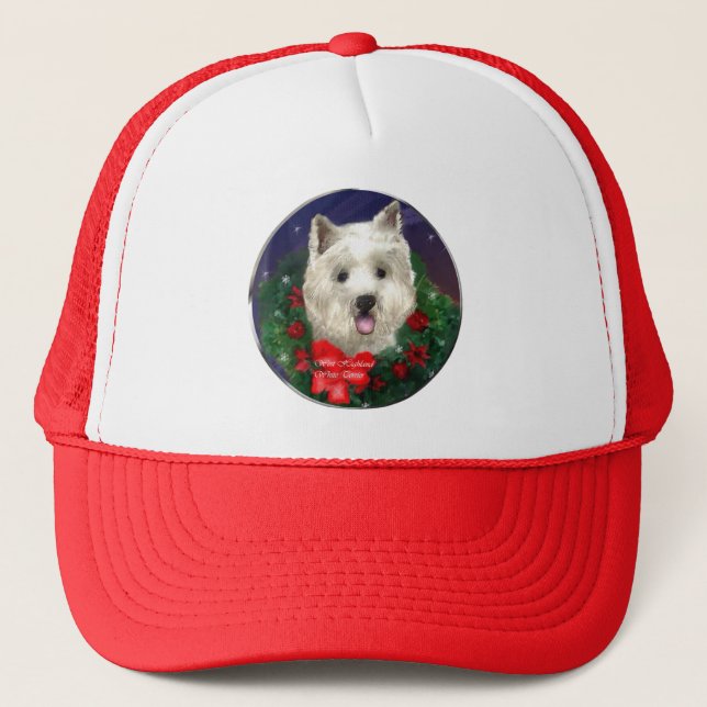 Boné Presentes de Natal no Terrier White Highland West (Frente)