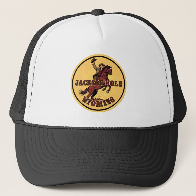Boné Presentes Vintage Jackson Hole Bucking Bronco wyom (Frente)