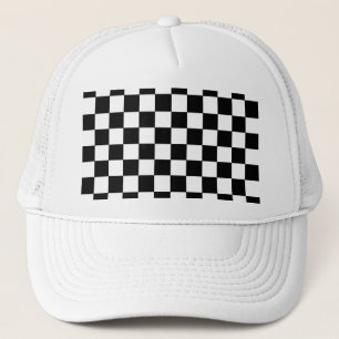 Boné Preto e branco Checkered