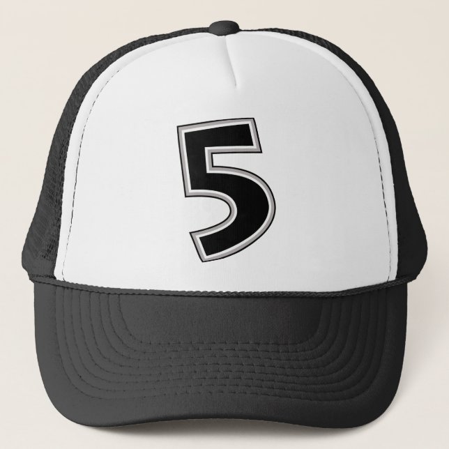 Boné Preto e Cinza Número 5 (Frente)