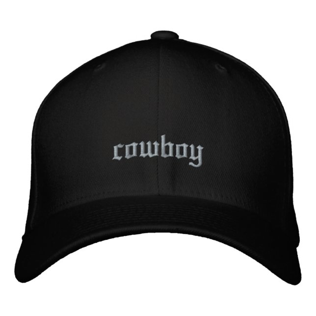Boné Preto inglês antigo personalizado do cowboy (Frente)