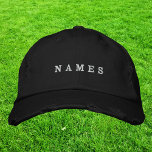 Boné Preto Mínimo Simples Personalizar Adicionar Seu No<br><div class="desc">Simples Black Hat Personalizado Adicione Seu Nome Elegante Design para Qualquer Um.</div>