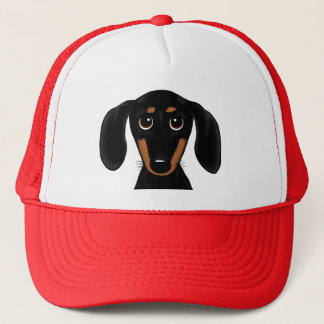 Boné Preto-Revestido Suave e Tan-Dachshund
