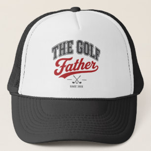 Boné : Preto Vermelho Vintage Golfe Pai Dia dos Pais Ch