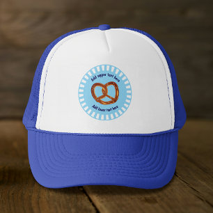 Boné Pretzel em branco e azul - texto próprio