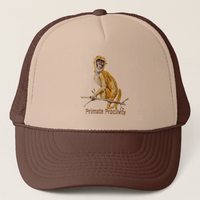 Boné Primate Proclivity Monkey Trucker's Hat (Frente)