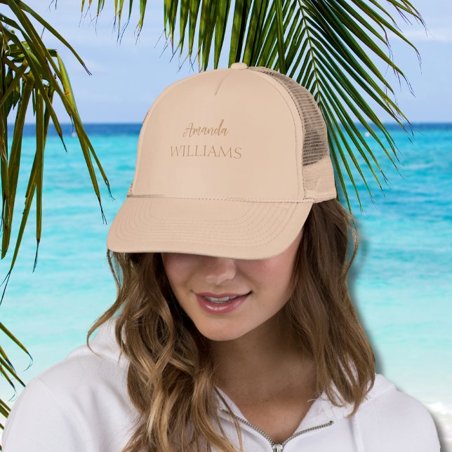 Boné Primeiro Sobrenome Elegante de Trendação Negra | T (Criador carregado)