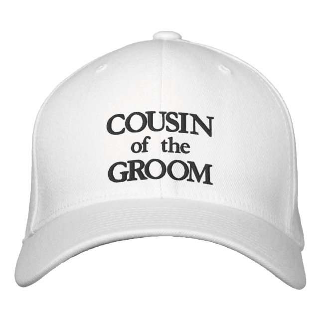 Boné Primo do casamento elegante branco preto do Groom (Frente)