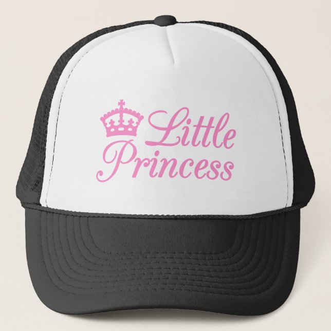 Boné Princesa pequena, design com a coroa cor-de-rosa (Frente)