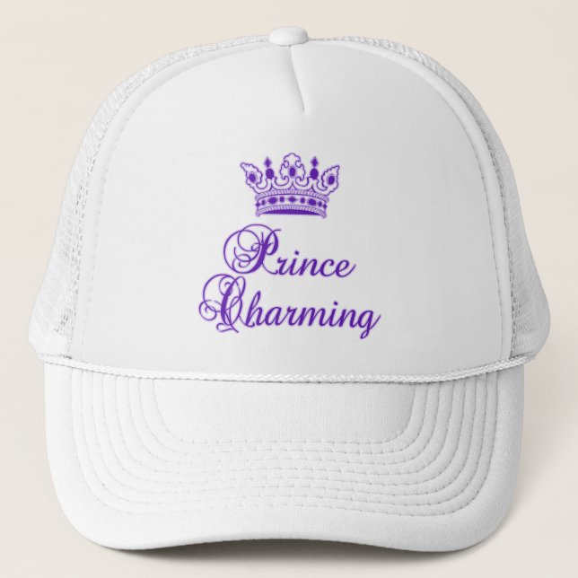 Boné Príncipe encantamento no roxo real para o bebê ou (Frente)
