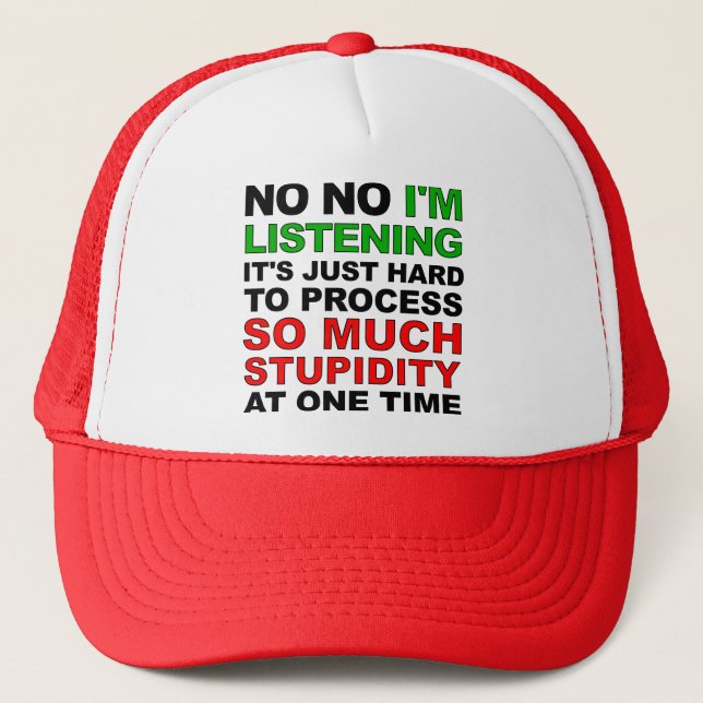 Boné Processe Sua Estupidez Gorro de Bola Engraçado Bon (Frente)