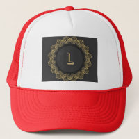 Procurando L Letra Inicial Monograma Vermelho Impr