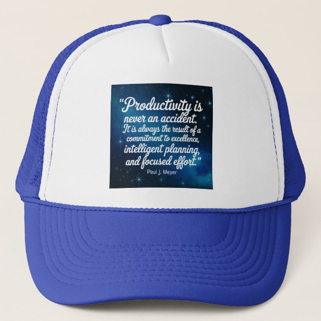 Boné Produtividade Citação Paul J. Meyer Hat (Frente)