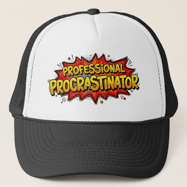 Boné Professional Procrastinator Comic Book Pop Art  (Frente)