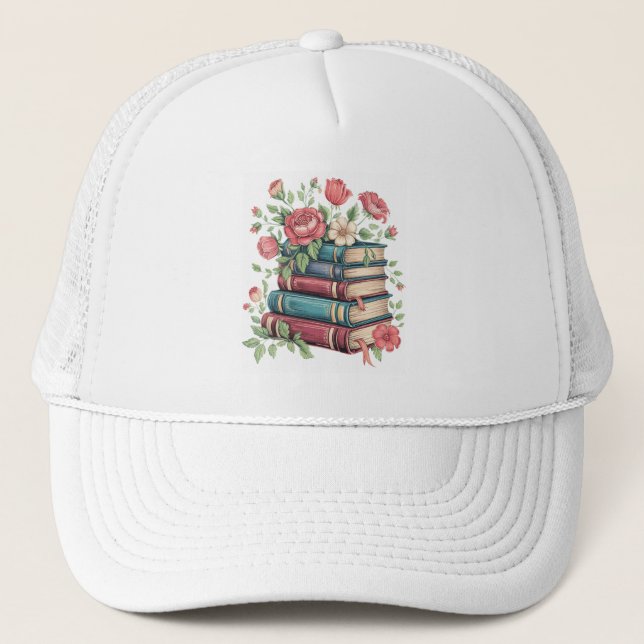 Boné Professor Amante de Livros De Volta à Escola Flore (Frente)
