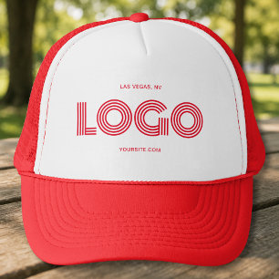 Boné Promo de Logotipo Retangular Moderno Vermelho