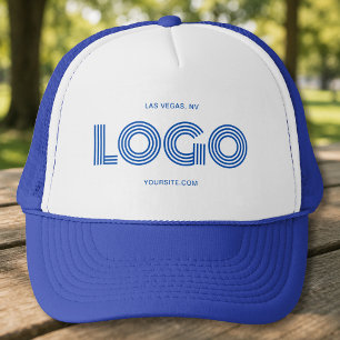 Boné Promoção de Logotipo Retangular Moderno Azul Brilh