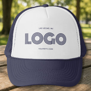 Boné Promoção de Logotipo Retangular Moderno Azul Escur