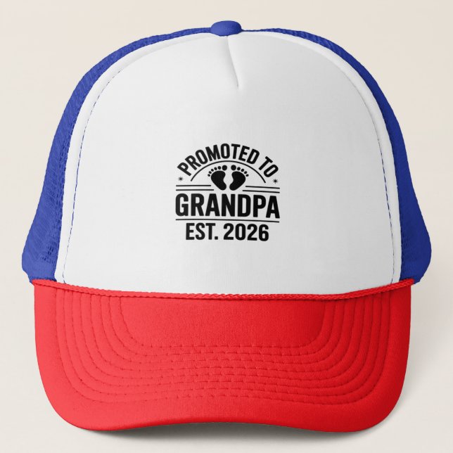 Boné Promoted to Grandpa, Est. 2026, Funny New Grandpa  (Frente)