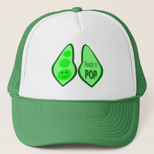 Boné Prontos para a Pop Grávida de Ervilha Verde (Frente)