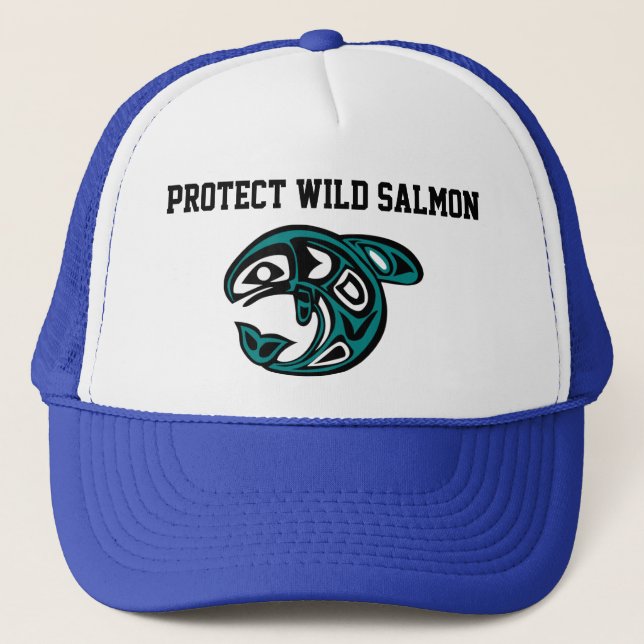 Boné Proteja o chapéu Salmon selvagem (Frente)