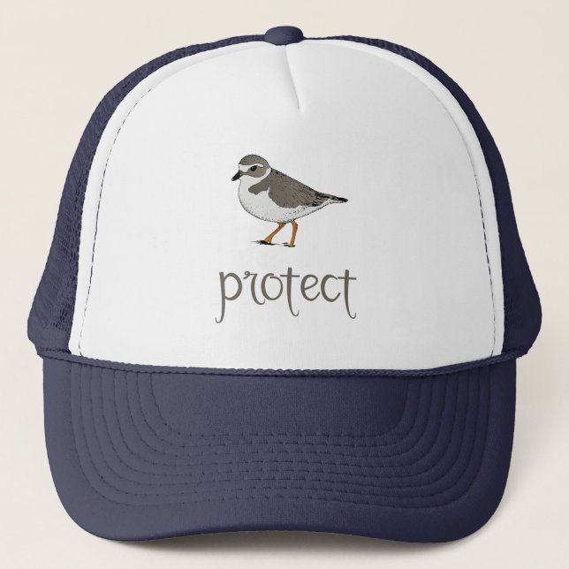 Boné Proteja o Pássaro Plover Piping (Frente)