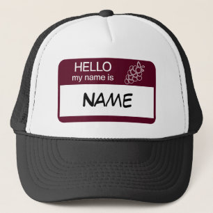 Boné Provando de Vinho do Crachá Hello Name Personaliza