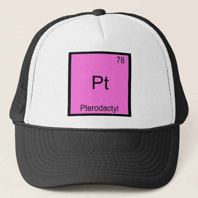 Boné Pt - Pterodáctilo Símbolo de Elemento de Química E (Frente)