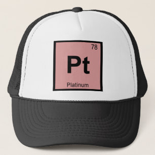 Boné Pt - Símbolo de Mesa Periódico de Química de Pl