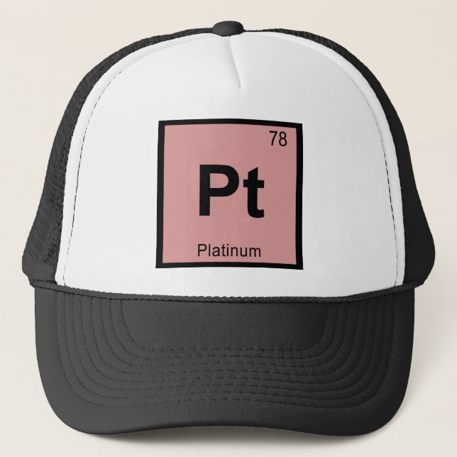 Boné Pt - Símbolo de Mesa Periódico de Química de Plati (Frente)