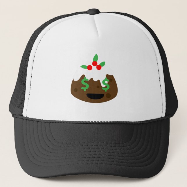 Boné pudim de natal com olhos de dinheiro (Frente)