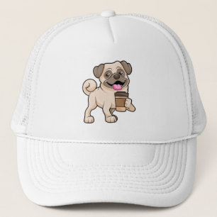 Boné Pug com café para ir