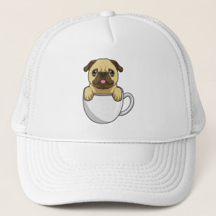 Boné Pug com Xícara de Café