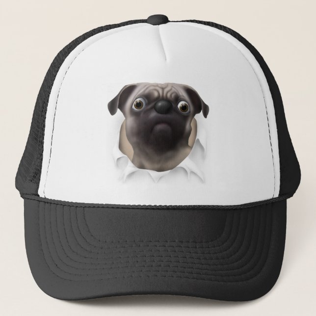 Boné Pug que rebenta para fora (Frente)