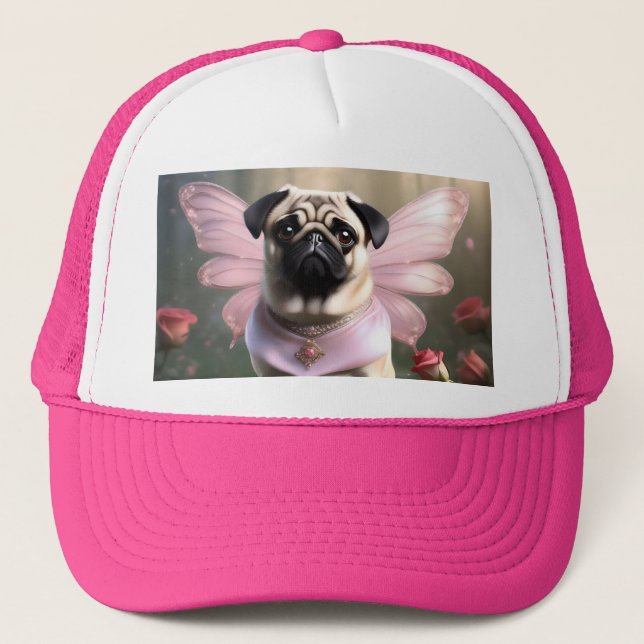 Boné Pug Real: A Fada Princesa de Reinos Encantados (Frente)