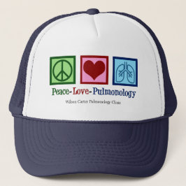 Boné Pulmonólogo Personalizável do Peace Love