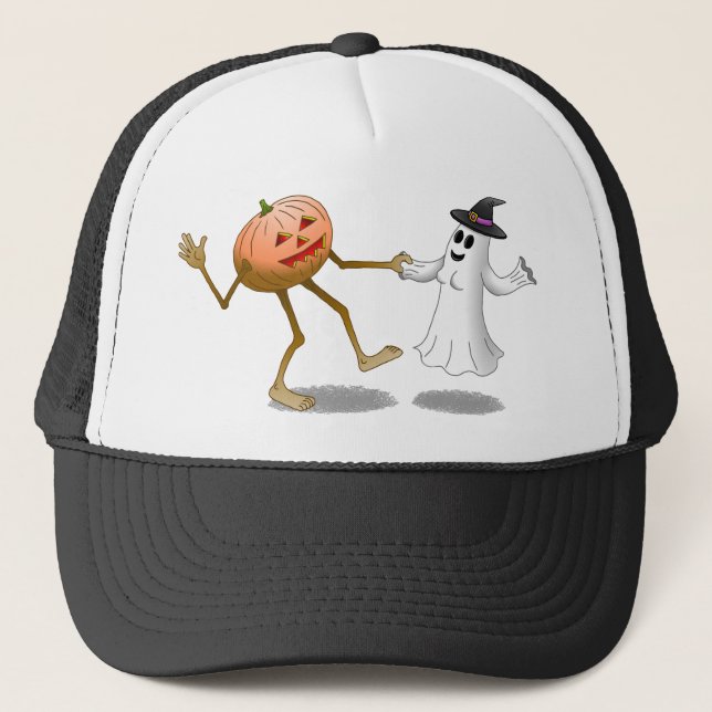 Boné Pumpkin do Halloween e Fantasma (Frente)