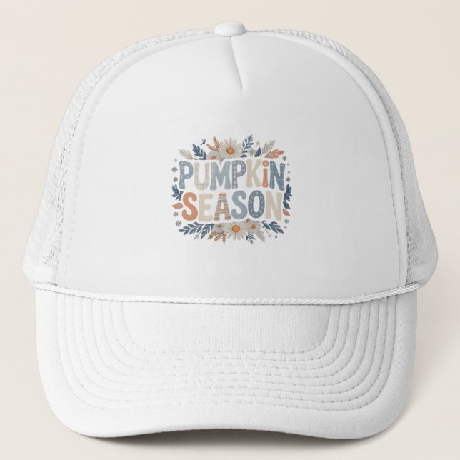 Boné Pumpkin Season – Blue Floral Retro casquette (Frente)