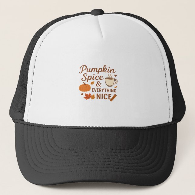 Boné Pumpkin Spice E Tudo O Que É Bonito Queda Design (Frente)