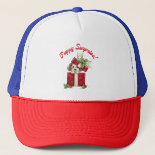 Boné Puppy de Natal em Gift Box Surpresa