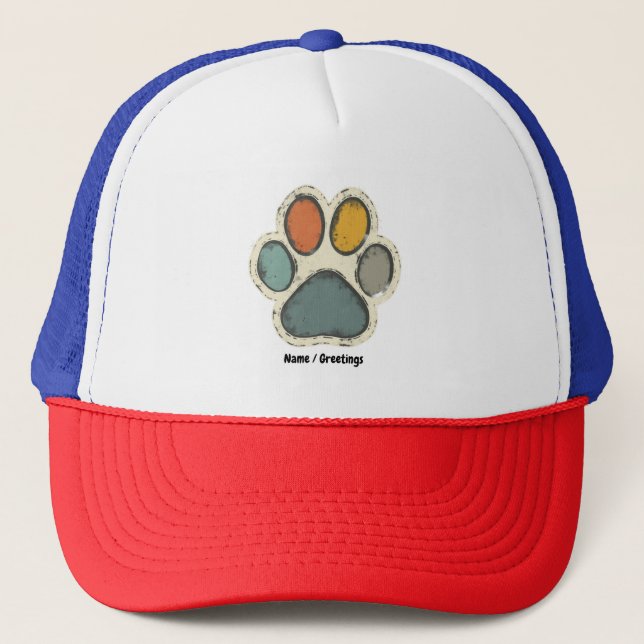 Boné Puppy Dog Paw Imprimir Design de Amante de os anim (Frente)