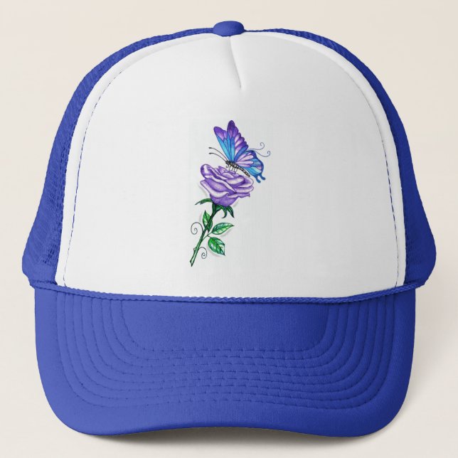 Boné Purple Rose with Butterfly (Frente)