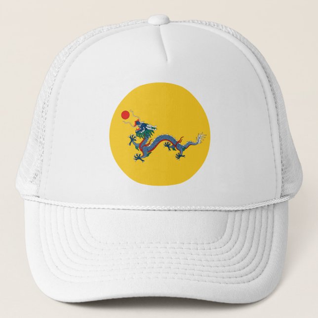 Boné Qing Dynasty (1890-1911) flag Trucker Hat (Frente)
