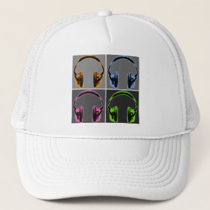 Boné Quatro fones de ouvido do pop art