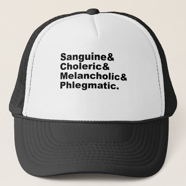 Boné Quatro Humores Sanguine Choleric Flegm Melanchólic (Frente)