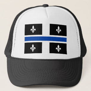 Boné Quebec Flag Blue Line Fleur de Lys Graphic Art on