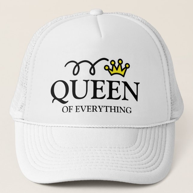 Boné Queen of everything funny trucker hat with women (Frente)