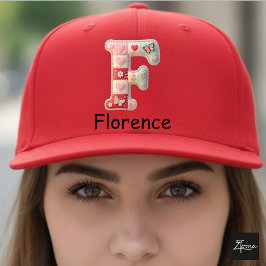 Boné Quilted Patchwork Initial Letter F Nursery