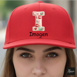 Boné Quilted Patchwork Initial Letter I Nursery