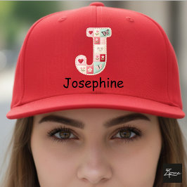 Boné Quilted Patchwork Initial Letter J Nursery